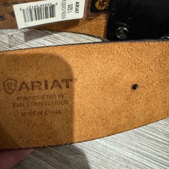 Black Studded Belt with Silver Buckle - Picture 4 of 4